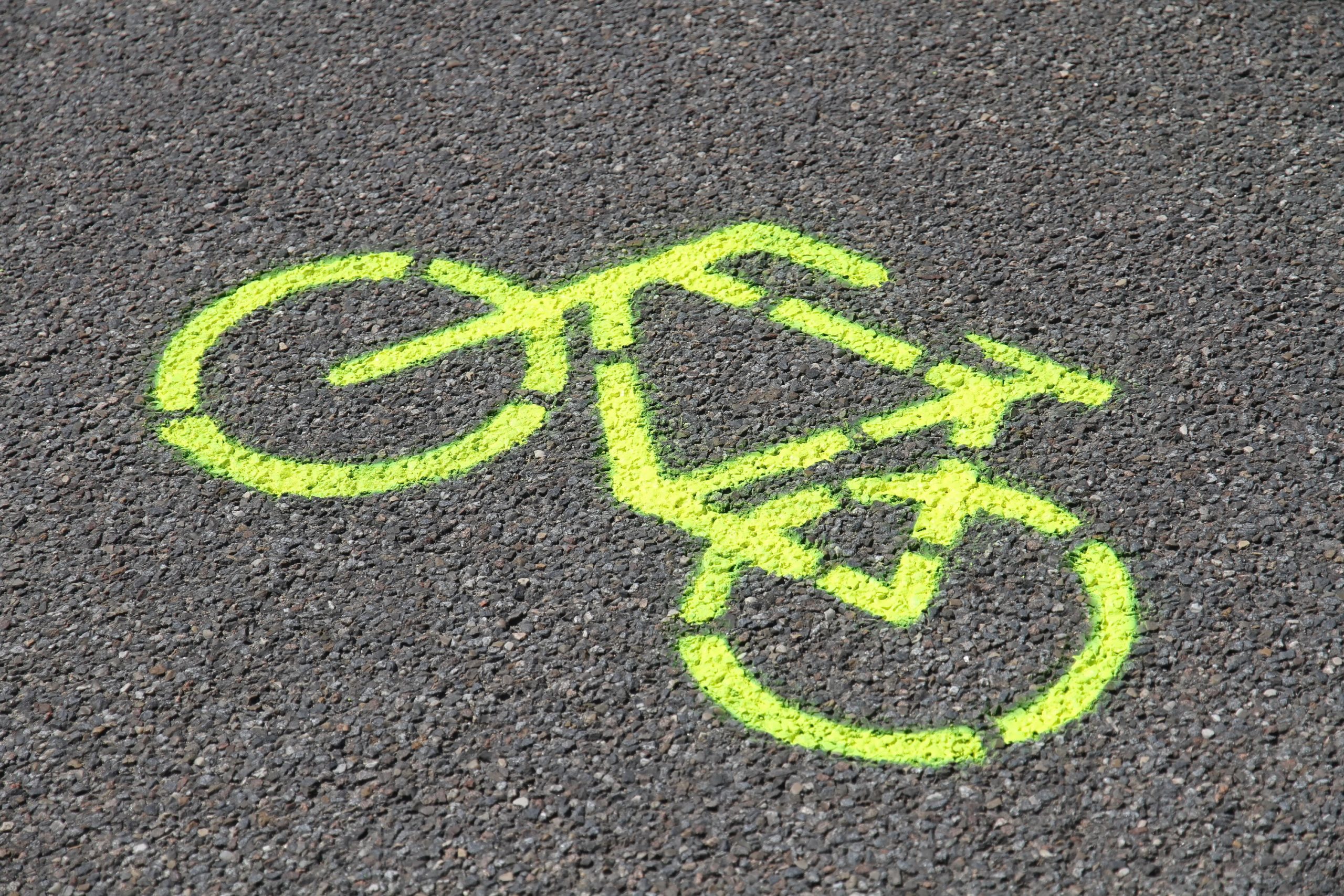 Fahrrad-Symbol Asphalt