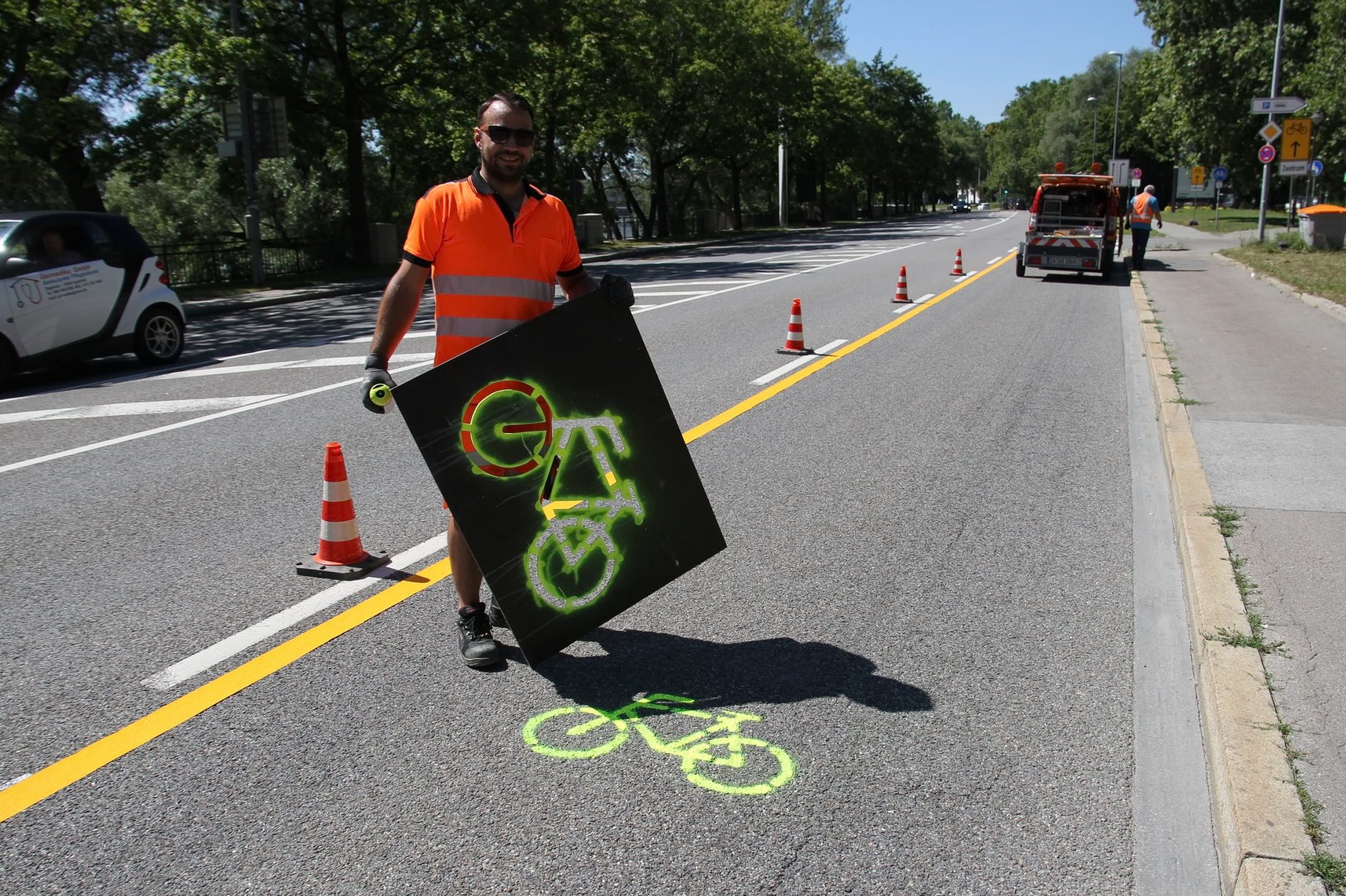 Pop-up-Radweg Schloßlände