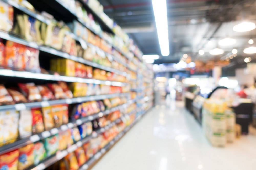 Abstract blur supermarket in department store