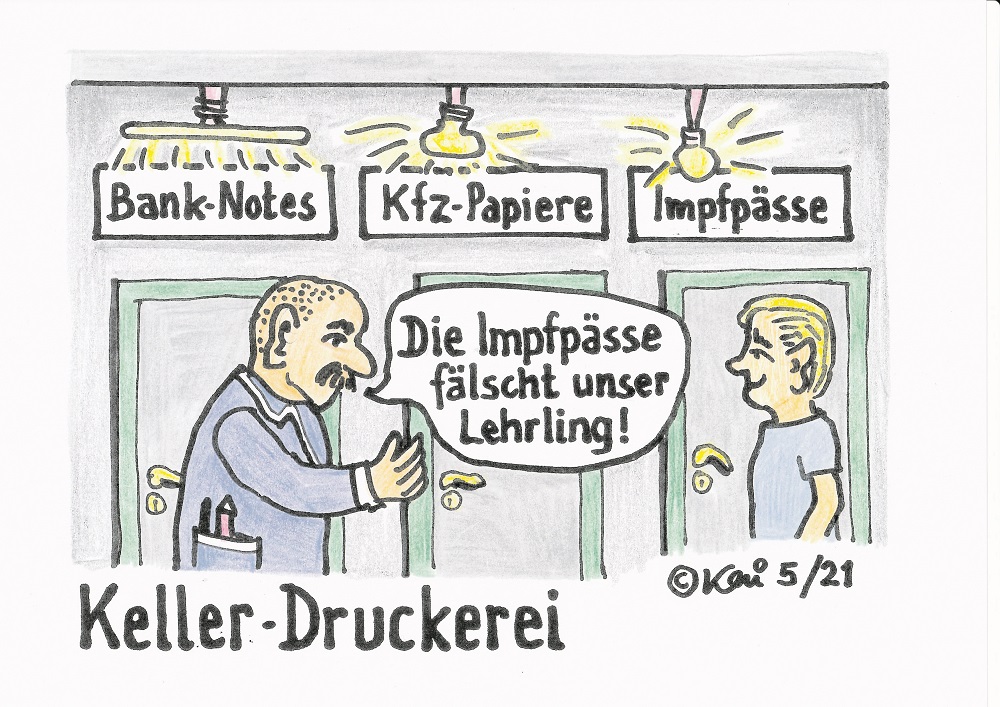 Karikatur Impfpässe KW 23 2021 Karikatur Impfpässe KW 23 2021