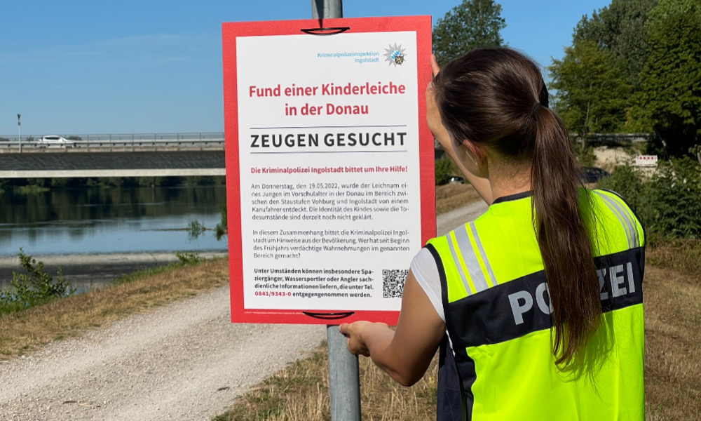 Plakat Kinderleiche Zeugenaufruf_Polizei Ingolstadt_1000pixel